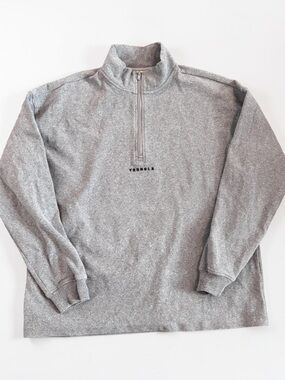 YoungLA Quarter Zip Pullover Sweatshirt Gray Men's Medium